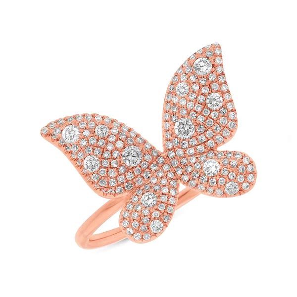 0.72CT DIAMOND BUTTERFLY RING