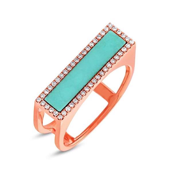 KATE 0.15CT DIAMOND & 0.97CT COMPOSITE TURQUOISE RING